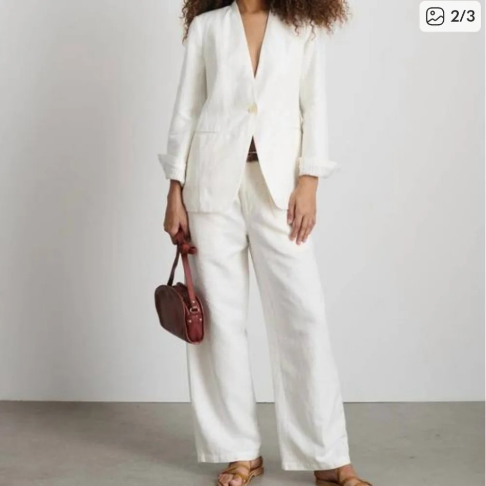 NEW ALEX MILL women's janine twill blazer in ecru linen Size XS